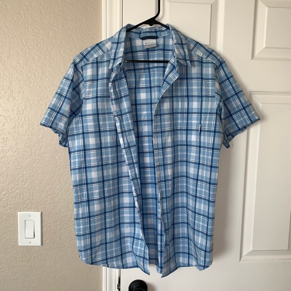 Columbia Other - SALE! Mens blue plaid button down shirt